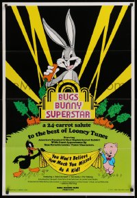 9w203 BUGS BUNNY SUPERSTAR 25x36 1sh 1975 Looney Tunes Daffy Duck & Porky Pig!