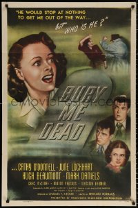 9w206 BURY ME DEAD 1sh 1947 Cathy O'Donnell, Hugh Beaumont, film noir!
