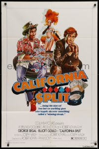 9w212 CALIFORNIA SPLIT 1sh 1974 George Segal & Elliott Gould as pro poker players!