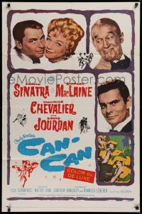 9w213 CAN-CAN 1sh 1960 Frank Sinatra, Shirley MacLaine, Maurice Chevalier & Louis Jourdan!