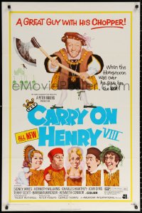 9w225 CARRY ON HENRY VIII 1sh 1972 English Sidney James is a great guy with his chopper!