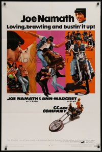9w210 C.C. & COMPANY 1sh 1970 great images of Joe Namath on motorcycle, biker gang!