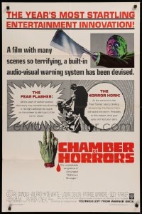 9w232 CHAMBER OF HORRORS 1sh 1966 so terrifying a built-in audio-visual warning system was devised!