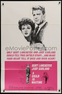 9w237 CHILD IS WAITING 1sh 1963 Howard Terpning art of Burt Lancaster & Judy Garland, Cassavetes!