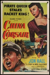 9w239 CHINA CORSAIR 1sh 1951 pirate queen Lisa Ferraday stalks racket king Jon Hall!