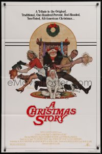 9w243 CHRISTMAS STORY NSS style 1sh 1983 best classic Christmas movie, art by Robert Tanenbaum!
