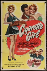 9w244 CIGARETTE GIRL 1sh 1947 full-length sexy Leslie Brooks, Jimmy Lloyd, ultra-rare!