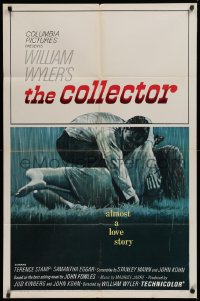 9w255 COLLECTOR 1sh 1965 art of Terence Stamp & Samantha Eggar, William Wyler directed!