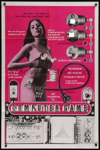 9w260 COMPUTER GAME 1sh 1969 wacky art of sexy computerized girl w/light bulbs!