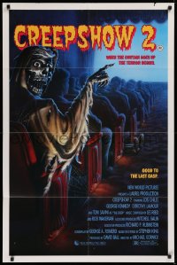 9w272 CREEPSHOW 2 1sh 1987 Tom Savini, great Winters artwork of skeleton Creep in theater!