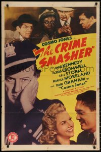 9w273 CRIME SMASHER 1sh 1943 Frank Graham as detective Cosmo Jones, Edgar Kennedy, Gale Storm!