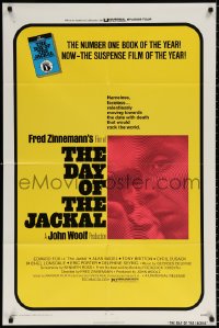 9w281 DAY OF THE JACKAL 1sh 1973 Fred Zinnemann assassination classic, assassin Edward Fox!