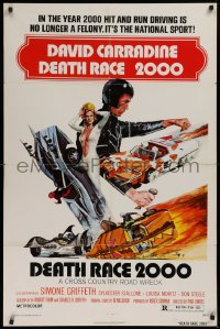 9w285 DEATH RACE 2000 1sh 1975 hit & run driving is no longer a felony, it's a national sport!