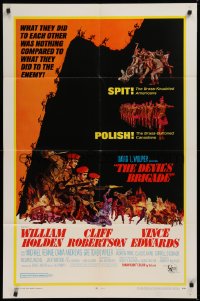 9w301 DEVIL'S BRIGADE 1sh 1968 William Holden, Cliff Robertson, Vince Edwards, cool art by Kossin!