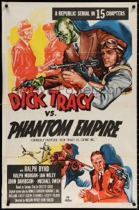9w304 DICK TRACY VS. CRIME INC. 1sh R1952 Ralph Byrd detective serial, The Phantom Empire!