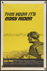 9w321 EASY RIDER style C 1sh 1969 Peter Fonda, biker classic directed by Dennis Hopper!