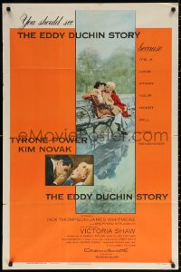 9w324 EDDY DUCHIN STORY 1sh 1956 Tyrone Power & Kim Novak in a love story you will remember!