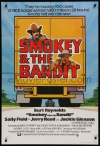 9w027 SMOKEY & THE BANDIT English 1sh 1977 different art of Burt Reynolds & Gleason on truck!