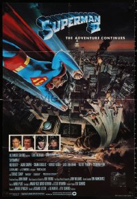 9w029 SUPERMAN II English 1sh 1981 Christopher Reeve, Terence Stamp, great Goozee art over NYC!