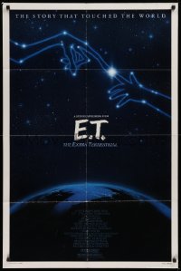 9w318 E.T. THE EXTRA TERRESTRIAL 1sh R1985 Drew Barrymore, Spielberg, cool John Alvin art!