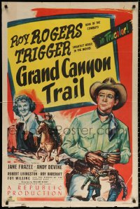 9w429 GRAND CANYON TRAIL 1sh 1948 cowboy Roy Rogers & Trigger in Arizona, Jane Frazee, Andy Devine!