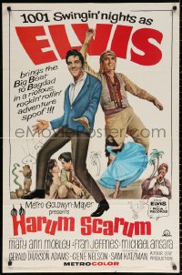 9w446 HARUM SCARUM 1sh 1965 rockin' Elvis Presley & Mary Ann Mobley in a swingin' spoof!