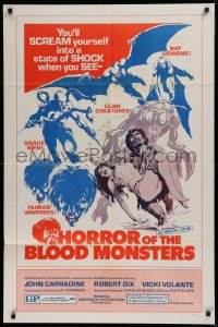 9w470 HORROR OF THE BLOOD MONSTERS 1sh 1970 Al Adamson directed horror sci-fi!
