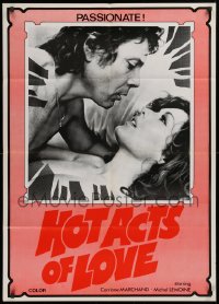 9w472 HOT ACTS OF LOVE 27x38 1sh 1975 L'Amour aux Trousses, sexy Corinne Marchand, passionate!