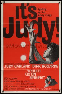 9w486 I COULD GO ON SINGING 1sh 1963 artwork of Judy Garland performing with Dirk Bogarde!