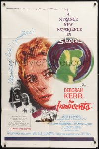 9w496 INNOCENTS 1sh 1962 Deborah Kerr is outstanding in Henry James' English classic horror!