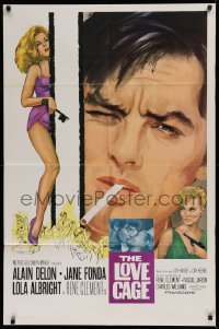 9w514 JOY HOUSE int'l 1sh 1964 Rene Clement's Love Cage, art of sexy Jane Fonda & Alain Delon!