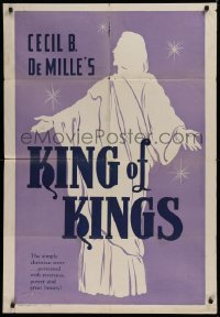 9w522 KING OF KINGS 1sh R1960s Cecil B. DeMille silent Biblical epic, the picture of pictures!