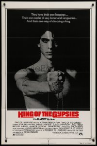 9w524 KING OF THE GYPSIES 1sh 1978 creepy close up of Eric Roberts in his first leading role!
