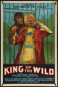 9w526 KING OF THE WILD chapter 8 1sh 1931 man attacked by half-man half-ape, The Jaws of the Jungle!