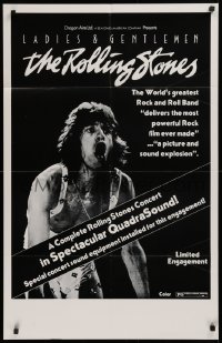 9w532 LADIES & GENTLEMEN THE ROLLING STONES 24x38 1sh 1973 Mick Jagger, rock & roll, Quadrasound!