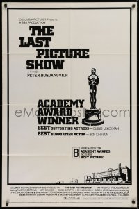 9w544 LAST PICTURE SHOW awards 1sh 1971 Peter Bogdanovich, Jeff Bridges & Cybill Shepherd