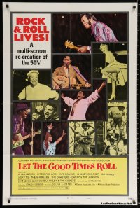 9w555 LET THE GOOD TIMES ROLL style B int'l 1sh 1973 Chuck Berry, Marilyn Monroe & '50s rockers!
