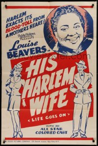 9w558 LIFE GOES ON 1sh R1940s Beavers' lawyer son defends brother, His Harlem Wife, ultra-rare!