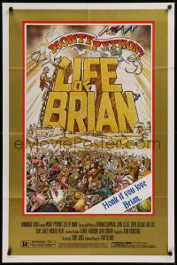 9w559 LIFE OF BRIAN style B 1sh 1979 Monty Python, Stout art, Graham Chapman, honk if you love him!