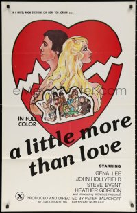 9w561 LITTLE MORE THAN LOVE 1sh 1980 parody tagline, in a motel room everyone can hear you scream!