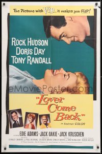 9w578 LOVER COME BACK 1sh 1961 Rock Hudson, Doris Day, Tony Randall, Edie Adams