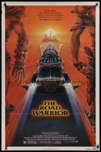 9w583 MAD MAX 2: THE ROAD WARRIOR 1sh 1982 Mel Gibson in the title role, great art by Commander!