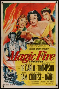 9w588 MAGIC FIRE 1sh 1955 Dieterle, Yvonne De Carlo, Gam, Cortese, Alan Badel as Richard Wagner!