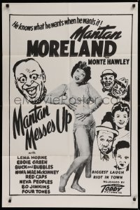 9w597 MANTAN MESSES UP 1sh R1950s Moreland, Monte Hawley, Lena Horne, Toddy Pictures!
