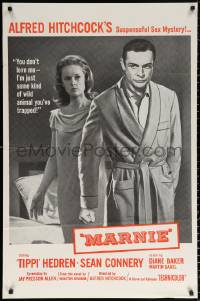 9w600 MARNIE military 1sh 1964 Sean Connery & Tippi Hedren in Hitchcock suspenseful sex mystery!