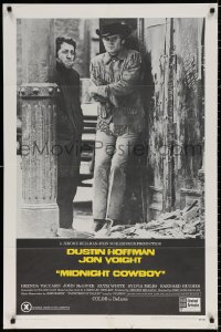 9w616 MIDNIGHT COWBOY 1sh 1969 Dustin Hoffman, Jon Voight, John Schlesinger classic, x-rated!