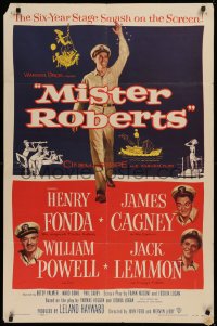 9w620 MISTER ROBERTS 1sh 1955 Henry Fonda, James Cagney, William Powell, Jack Lemmon, John Ford!