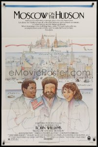 9w627 MOSCOW ON THE HUDSON 1sh 1984 controversial artwork of Russian Robin Williams by Craig!