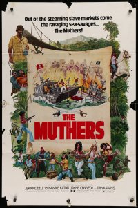 9w633 MUTHERS 1sh 1976 blaxploitation, wild action artwork of female heroes!