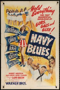 9w642 NAVY BLUES 1sh 1941 sexy patriotic Ann Sheridan singing for sailors in Hawaii, Oakie, Raye!